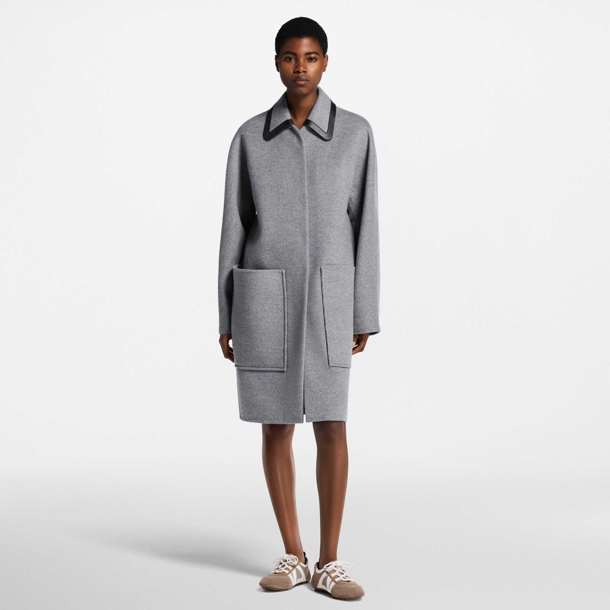 Women - Removable Collar Double Face Coat  Women Ready-to-Wear Coats and Jackets | LOUIS VUITTON (Product zoom)