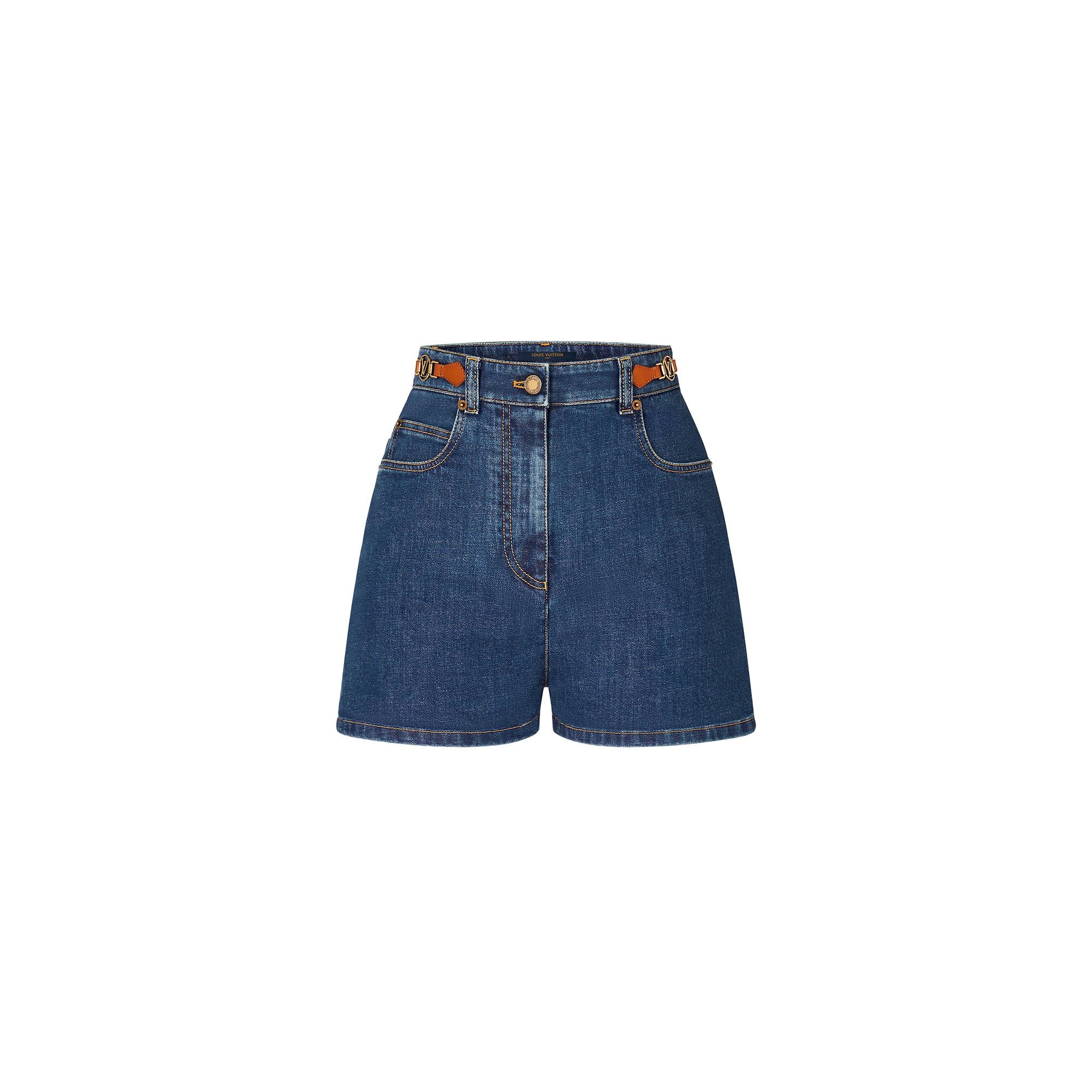 Retro Organic Cotton Denim Mini Shorts 