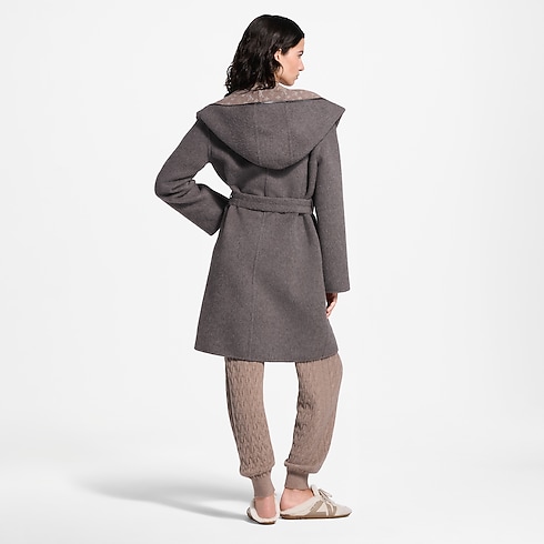Women - Reversible Hooded Wrap Coat Women Ready-to-Wear Coats and Jackets | LOUIS VUITTON (Product zoom)