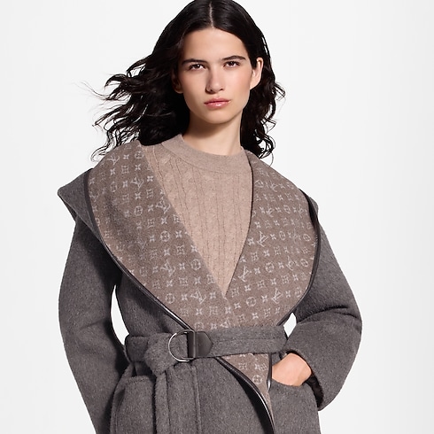 Women - Reversible Hooded Wrap Coat Women Ready-to-Wear Coats and Jackets | LOUIS VUITTON (Product zoom)