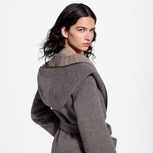 Women - Reversible Hooded Wrap Coat Women Ready-to-Wear Coats and Jackets | LOUIS VUITTON (Product zoom)