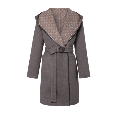 Women - Reversible Hooded Wrap Coat Women Ready-to-Wear Coats and Jackets | LOUIS VUITTON (Product zoom)