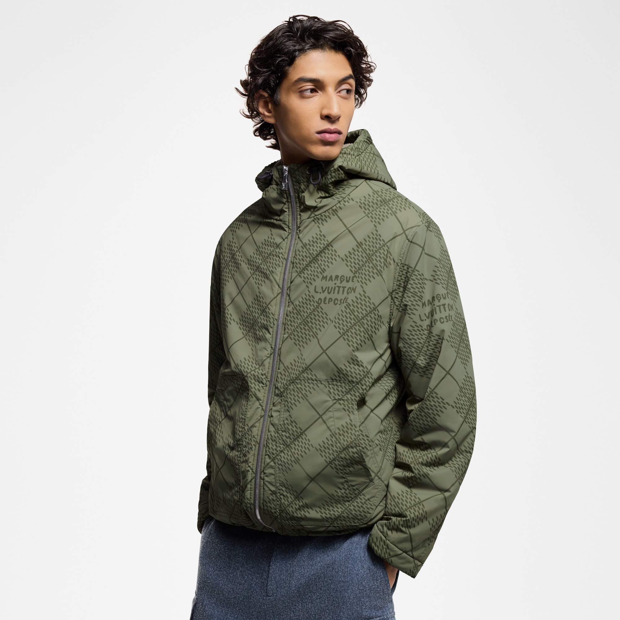 Men - Reversible Nylon and Fleece Windbreaker  Men Ready-to-Wear Outerwear and Coats | LOUIS VUITTON (Product zoom)