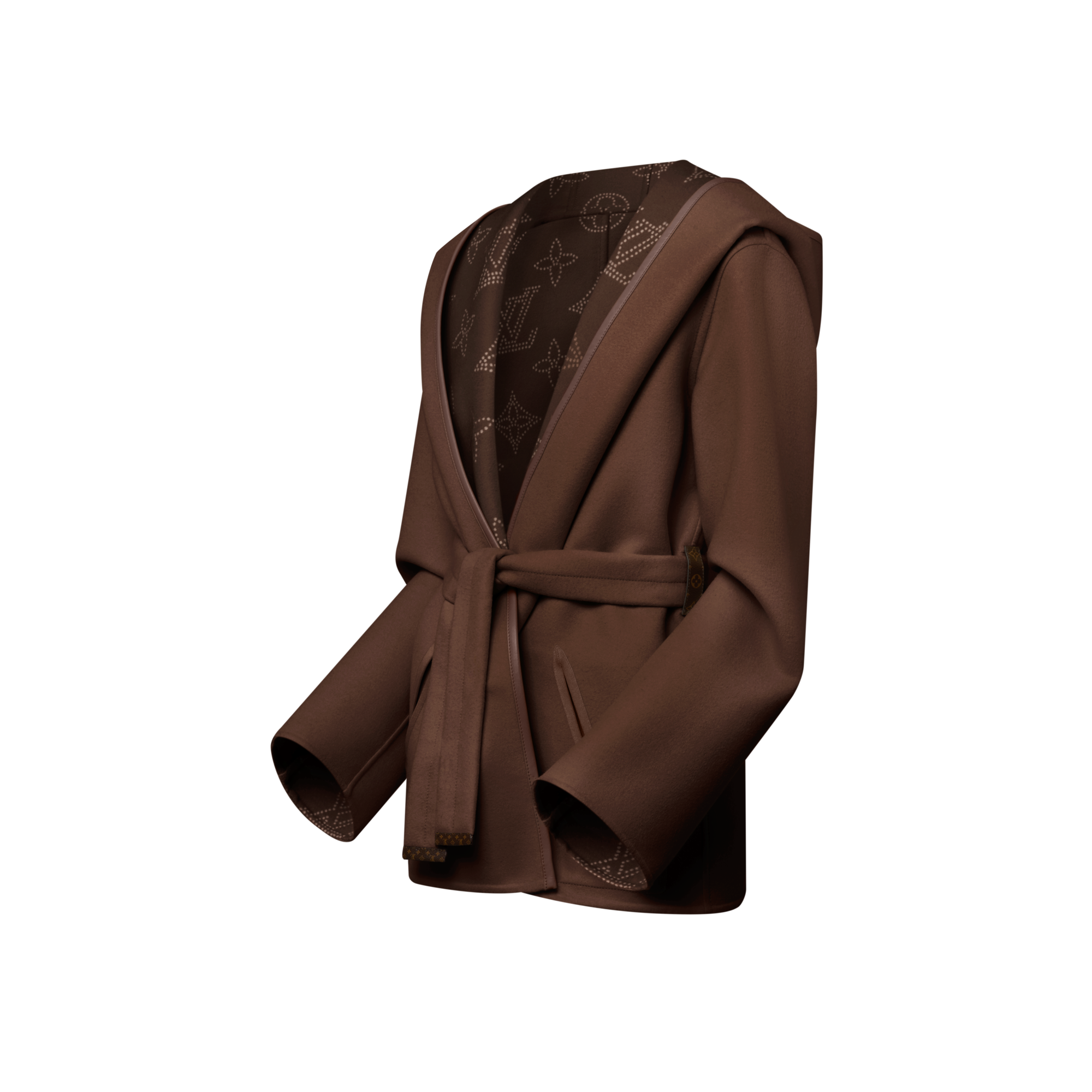 Women - Reversible Short Hooded Wrap Coat  Women Ready-to-Wear Coats and Jackets | LOUIS VUITTON (Product zoom)