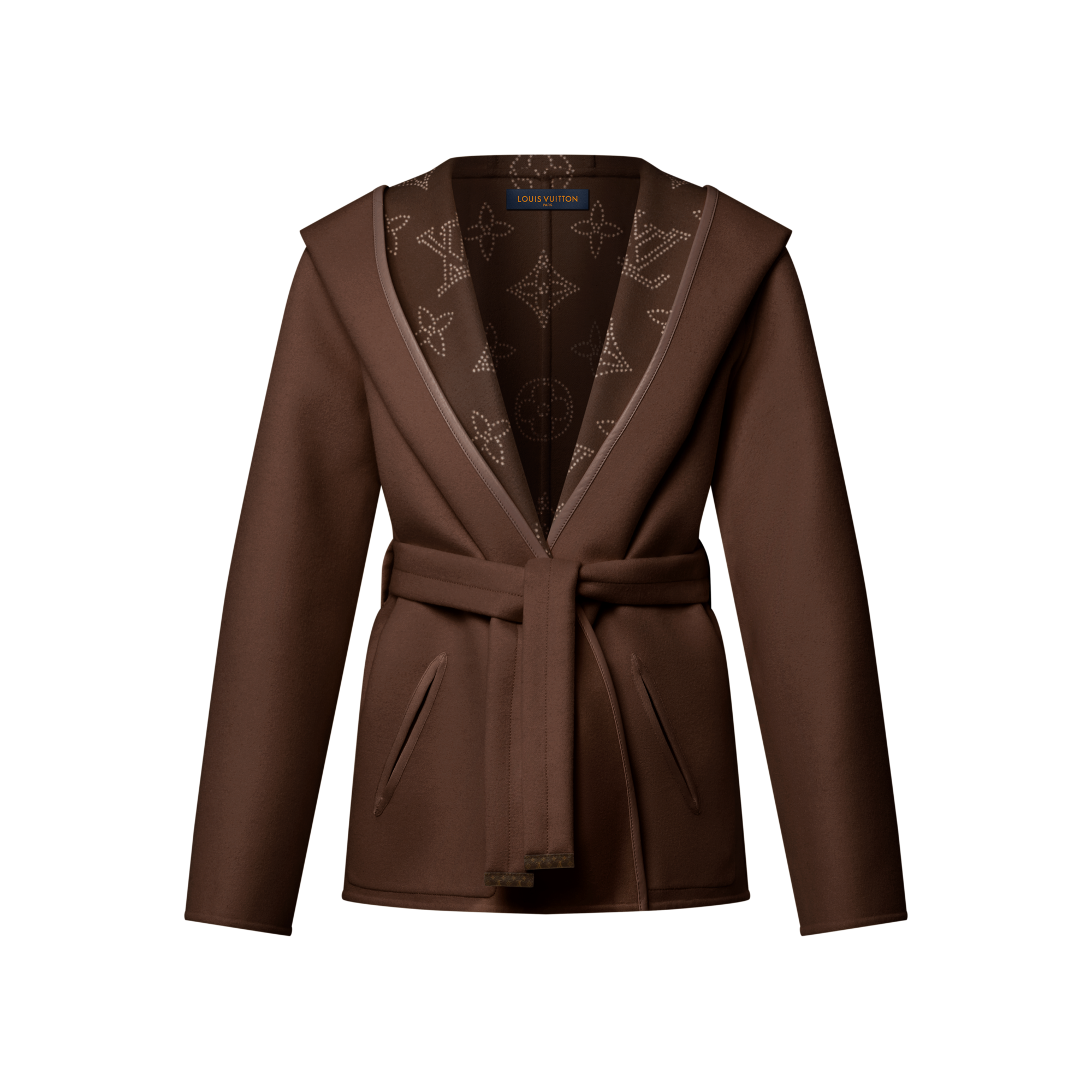 Women - Reversible Short Hooded Wrap Coat  Women Ready-to-Wear Coats and Jackets | LOUIS VUITTON (Product zoom)