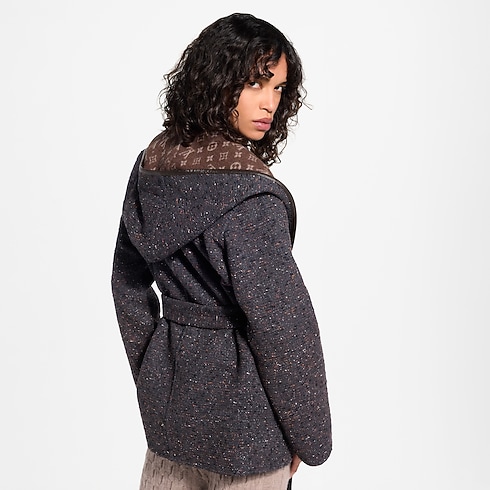 Women - Reversible Short Hooded Wrap Coat Women Ready-to-Wear Coats and Jackets | LOUIS VUITTON (Product zoom)