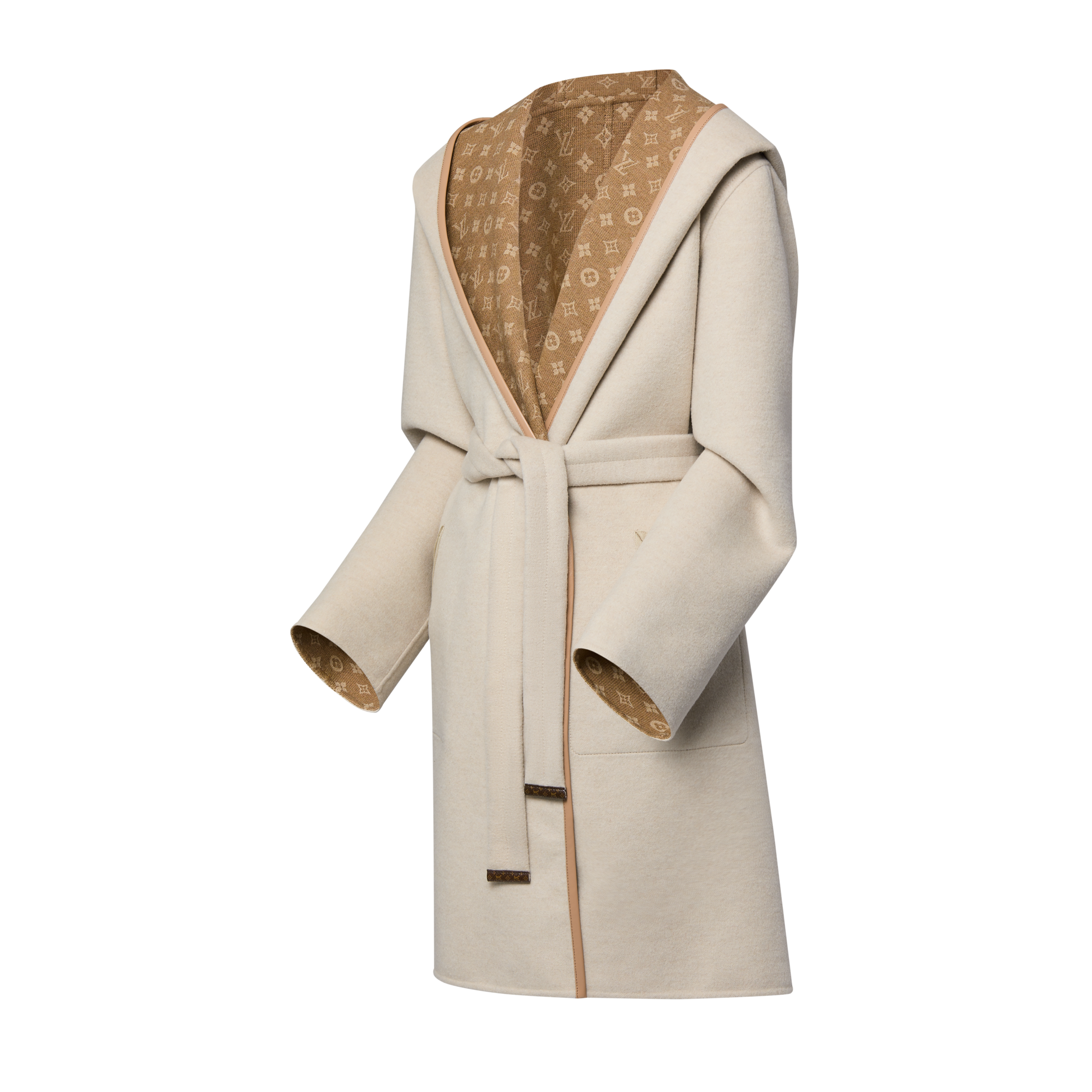 Women - Reversible Signature Hooded Wrap Coat  Women Ready-to-Wear Coats and Jackets | LOUIS VUITTON (Product zoom)