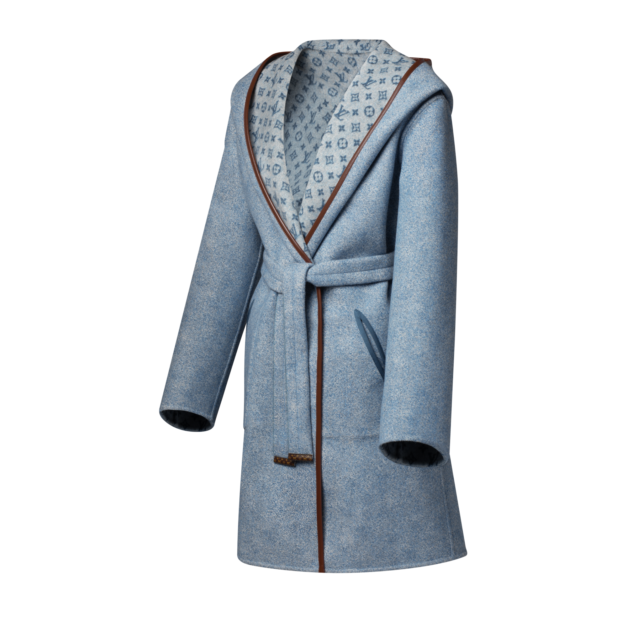 Women - Reversible Signature Hooded Wrap Coat  Women Ready-to-Wear Coats and Jackets | LOUIS VUITTON (Product zoom)