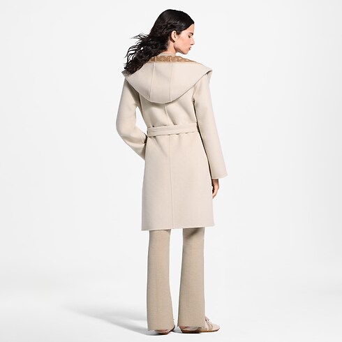 Women - Reversible Signature Hooded Wrap Coat Women Ready-to-Wear Coats and Jackets | LOUIS VUITTON (Product zoom)