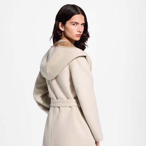 Women - Reversible Signature Hooded Wrap Coat Women Ready-to-Wear Coats and Jackets | LOUIS VUITTON (Product zoom)