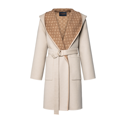 Women - Reversible Signature Hooded Wrap Coat Women Ready-to-Wear Coats and Jackets | LOUIS VUITTON (Product zoom)