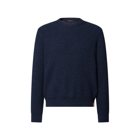 Men - Ribbed Cashmere Long-Sleeved Crewneck Men Ready-to-Wear All Ready-to-Wear | LOUIS VUITTON (Product zoom)
