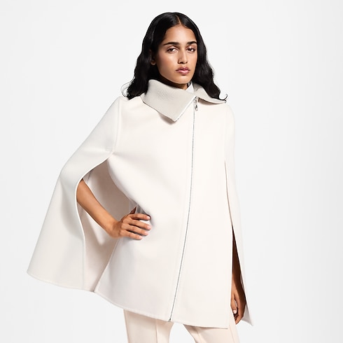 Women - Ribbed Collar Double Face Cape Women Ready-to-Wear Coats and Jackets | LOUIS VUITTON (Product zoom)