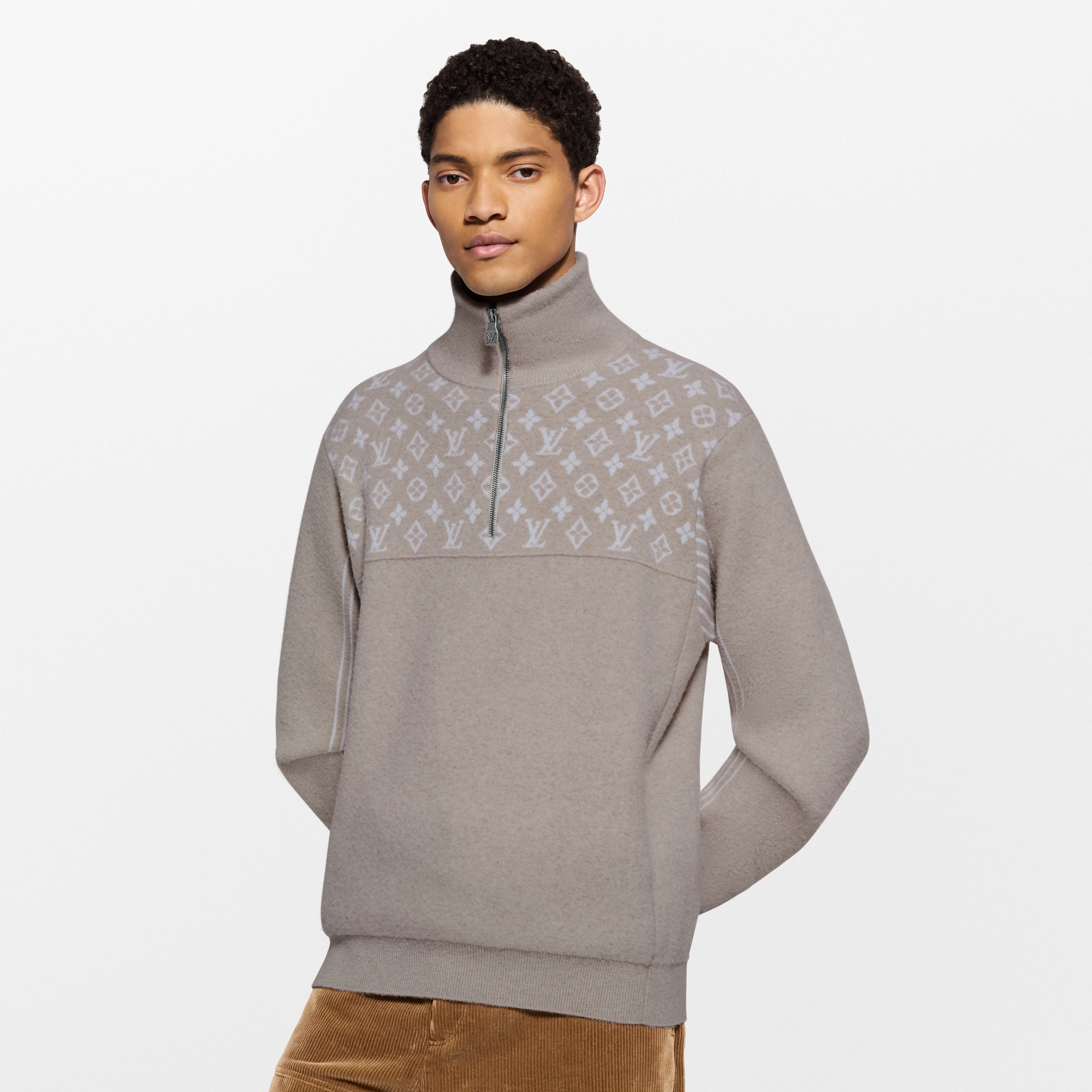 New - Ribbed Wool Half-Zip Jumper  New For Men LV Ski | LOUIS VUITTON (Product zoom)