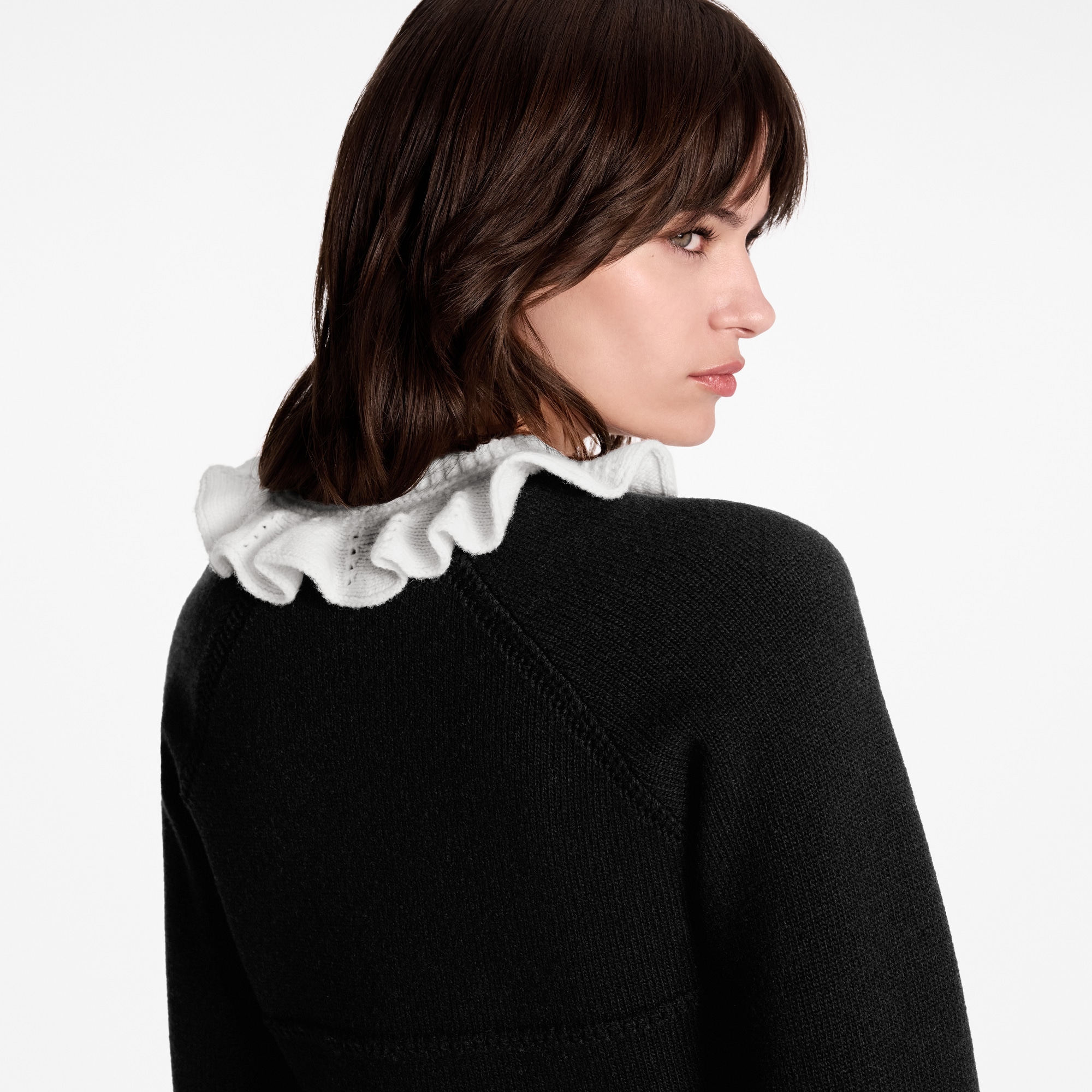 Women - Ruffle Collar Cardigan  Women Ready-to-Wear Knitwear | LOUIS VUITTON (Product zoom)