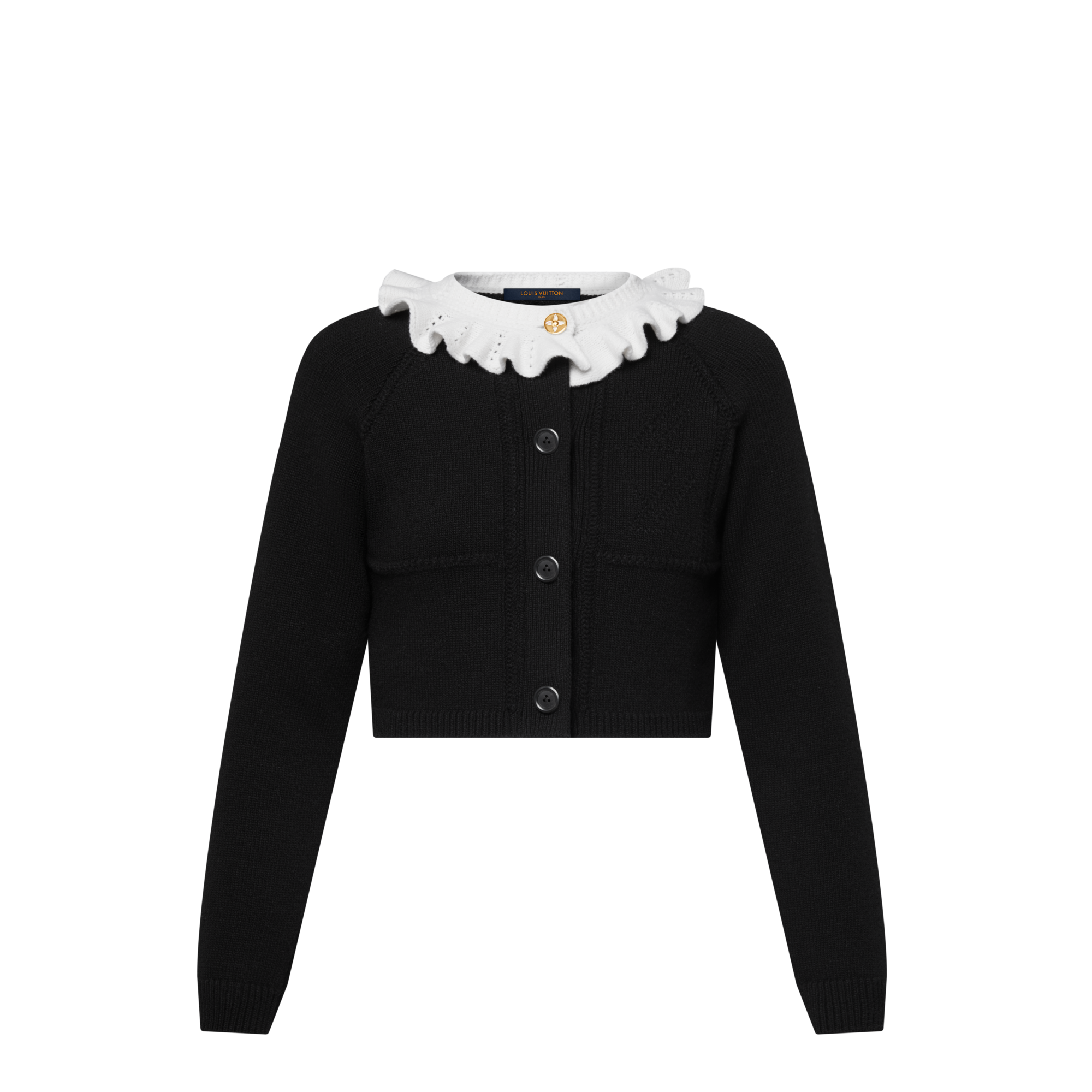 Women - Ruffle Collar Cardigan  Women Ready-to-Wear Knitwear | LOUIS VUITTON (Product zoom)