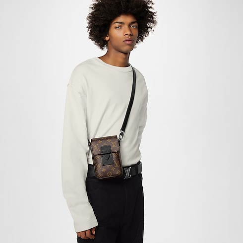 Men - S-Lock Vertical Wearable Wallet Monogram Macassar Canvas Men Bags All Collections | LOUIS VUITTON (Product zoom)