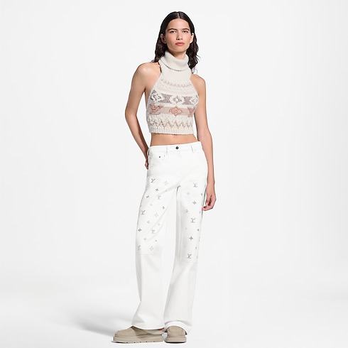 Women - Sequin Alpine Knit Crop Top Women Ready-to-Wear Tops and Shirts | LOUIS VUITTON (Product zoom)