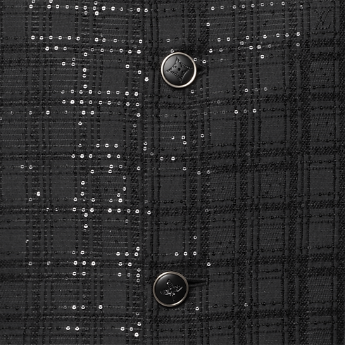 Men - Sequin-Embroidered Collarless Jacket Men Ready-to-Wear Blazers and Jackets | LOUIS VUITTON (Product zoom)