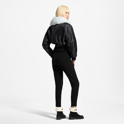 Women - Shearling Collar Nanogram Bomber Jacket Women Ready-to-Wear Coats and Jackets | LOUIS VUITTON (Product zoom)
