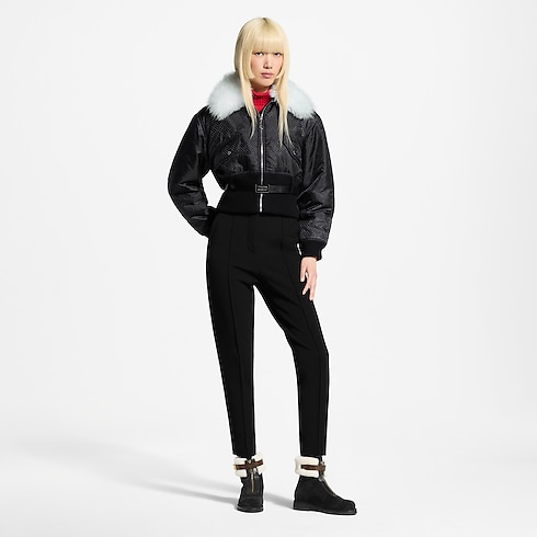 Women - Shearling Collar Nanogram Bomber Jacket Women Ready-to-Wear Coats and Jackets | LOUIS VUITTON (Product zoom)