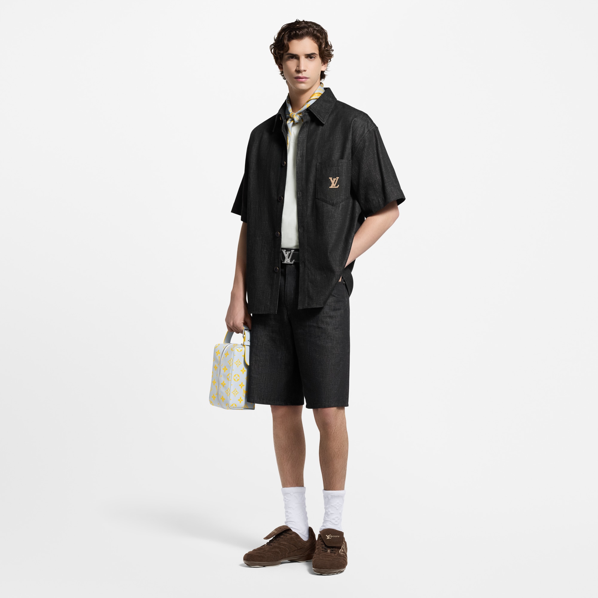 Men - Short-Sleeved Chambray Shirt  Men Ready-to-Wear Shirts | LOUIS VUITTON (Product zoom)