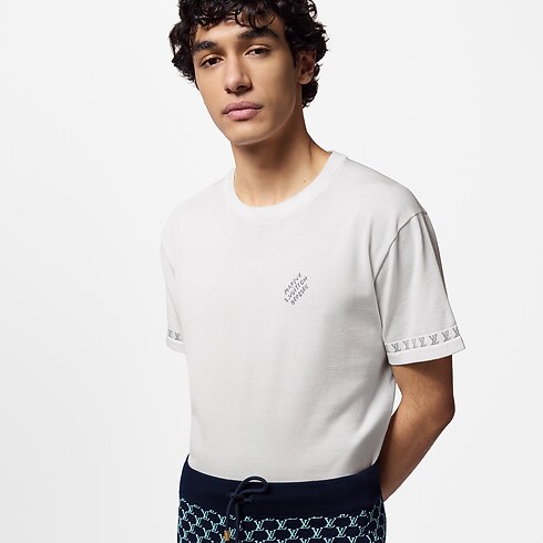 Men - Short-Sleeved Cotton Crewneck Men Ready-to-Wear All Ready-to-Wear | LOUIS VUITTON (Product zoom)