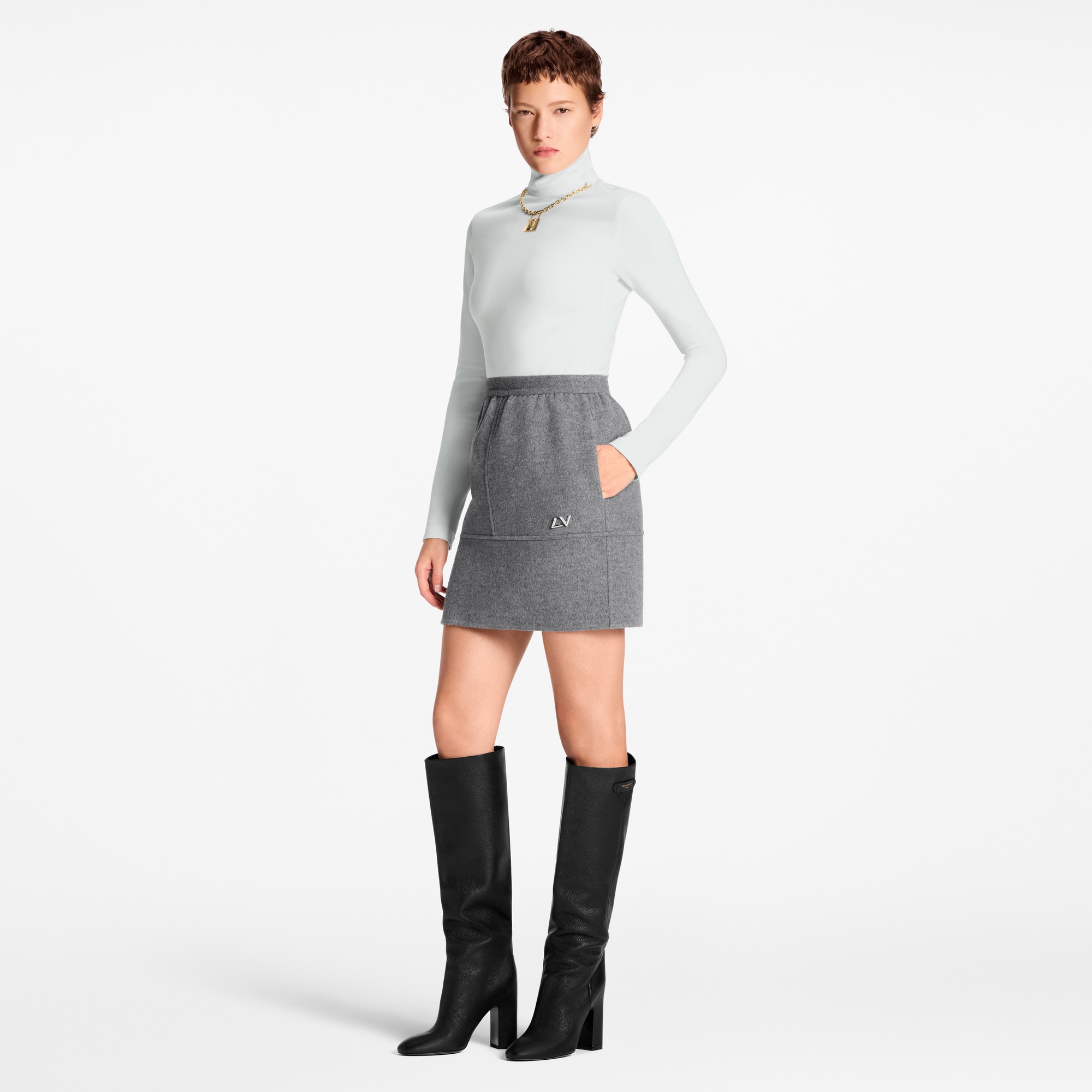 Women - Signature Charm Double-Faced Skirt  Women Ready-to-Wear Skirts and Shorts | LOUIS VUITTON (Product zoom)