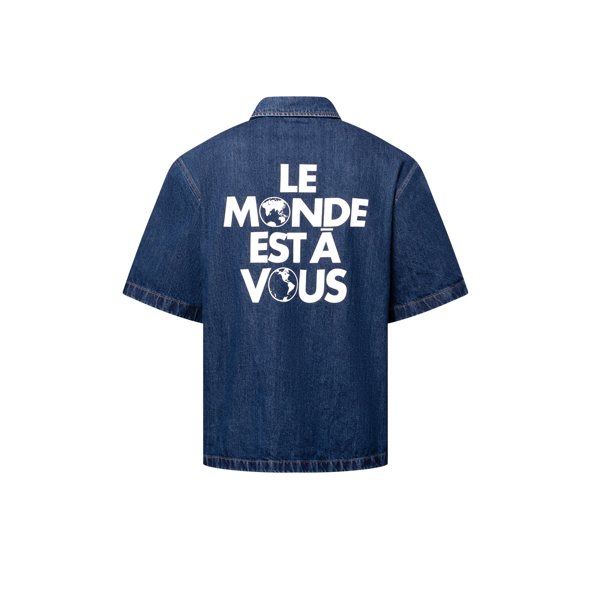 Men - Signature Denim Short-Sleeved Shirt  Men Ready-to-Wear Shirts | LOUIS VUITTON (Product zoom)