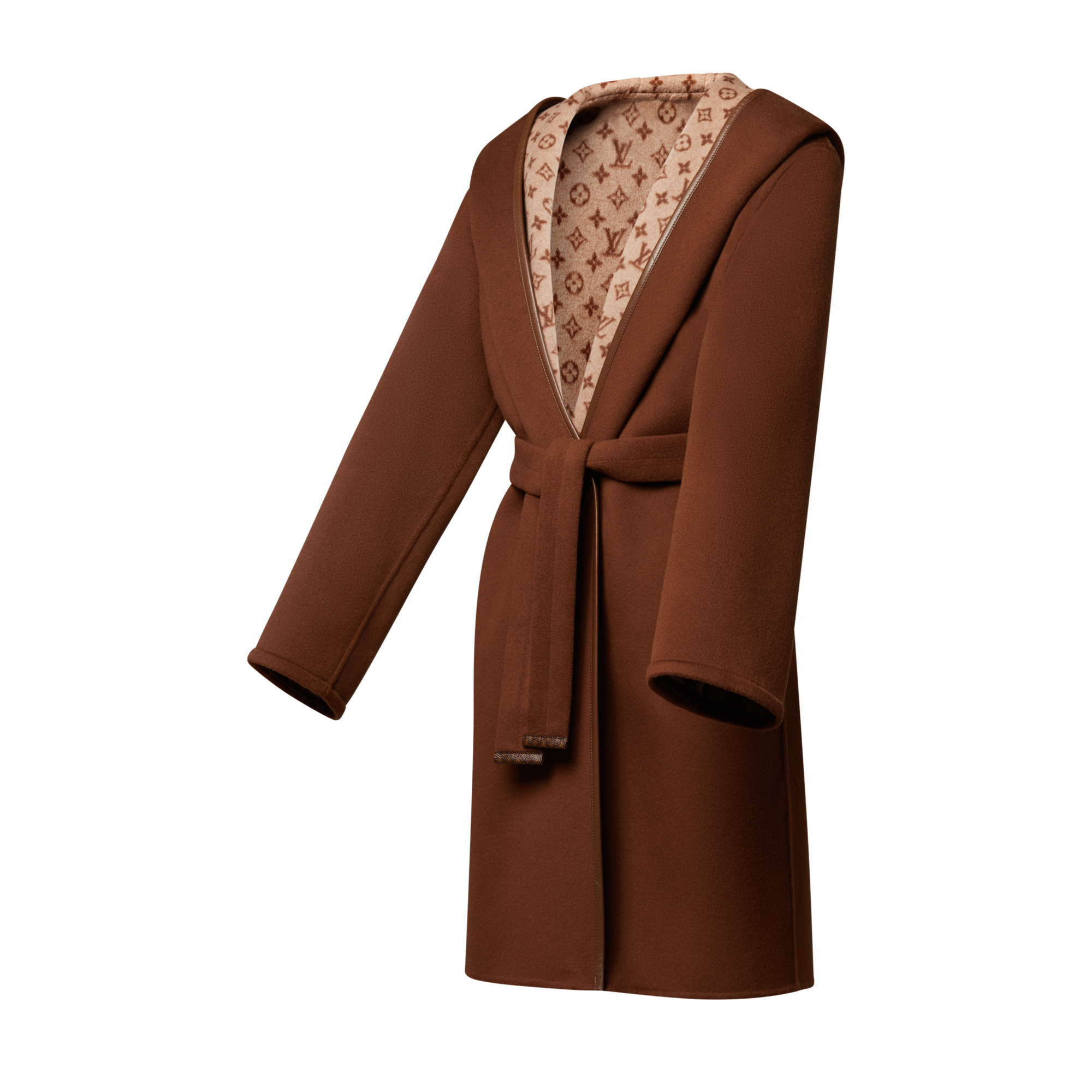 Women - Signature Hooded Wrap Coat  Women Ready-to-Wear Coats and Jackets | LOUIS VUITTON (Product zoom)