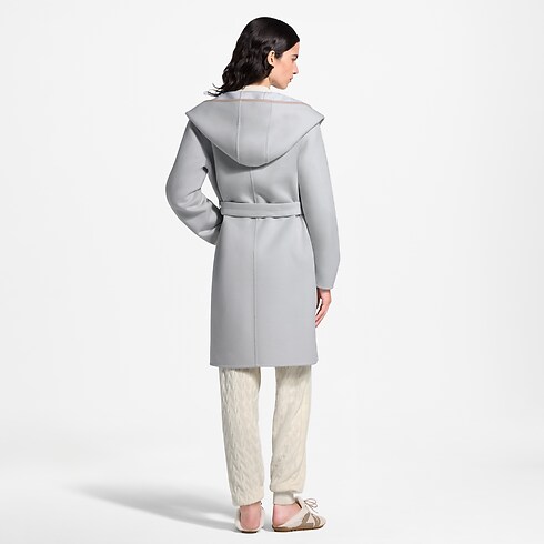 Women - Signature Hooded Wrap Coat Women Ready-to-Wear Coats and Jackets | LOUIS VUITTON (Product zoom)