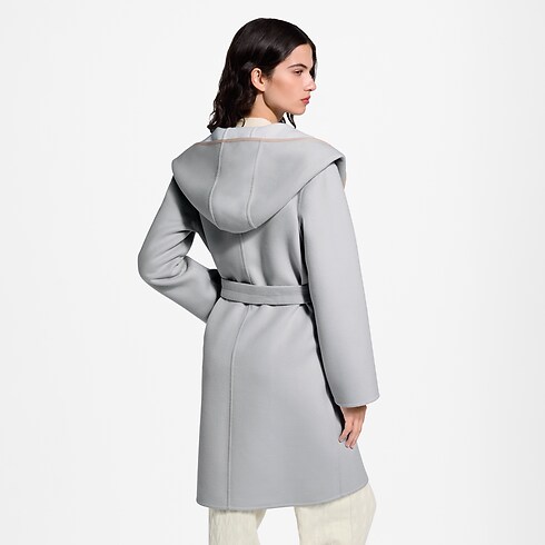 Women - Signature Hooded Wrap Coat Women Ready-to-Wear Coats and Jackets | LOUIS VUITTON (Product zoom)