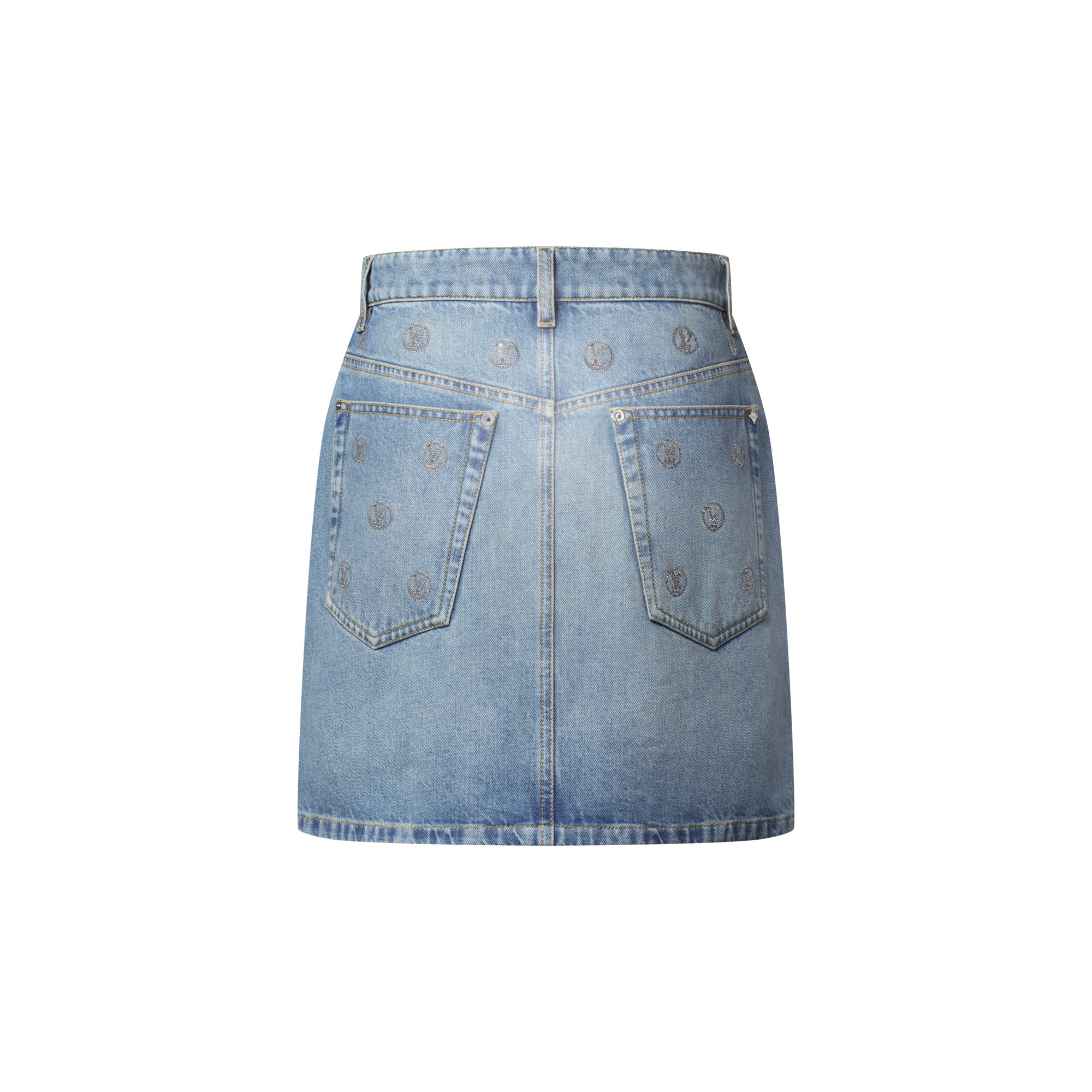 Women - Signature Sequin Denim Mini Skirt  Women Ready-to-Wear Skirts and Shorts | LOUIS VUITTON (Product zoom)