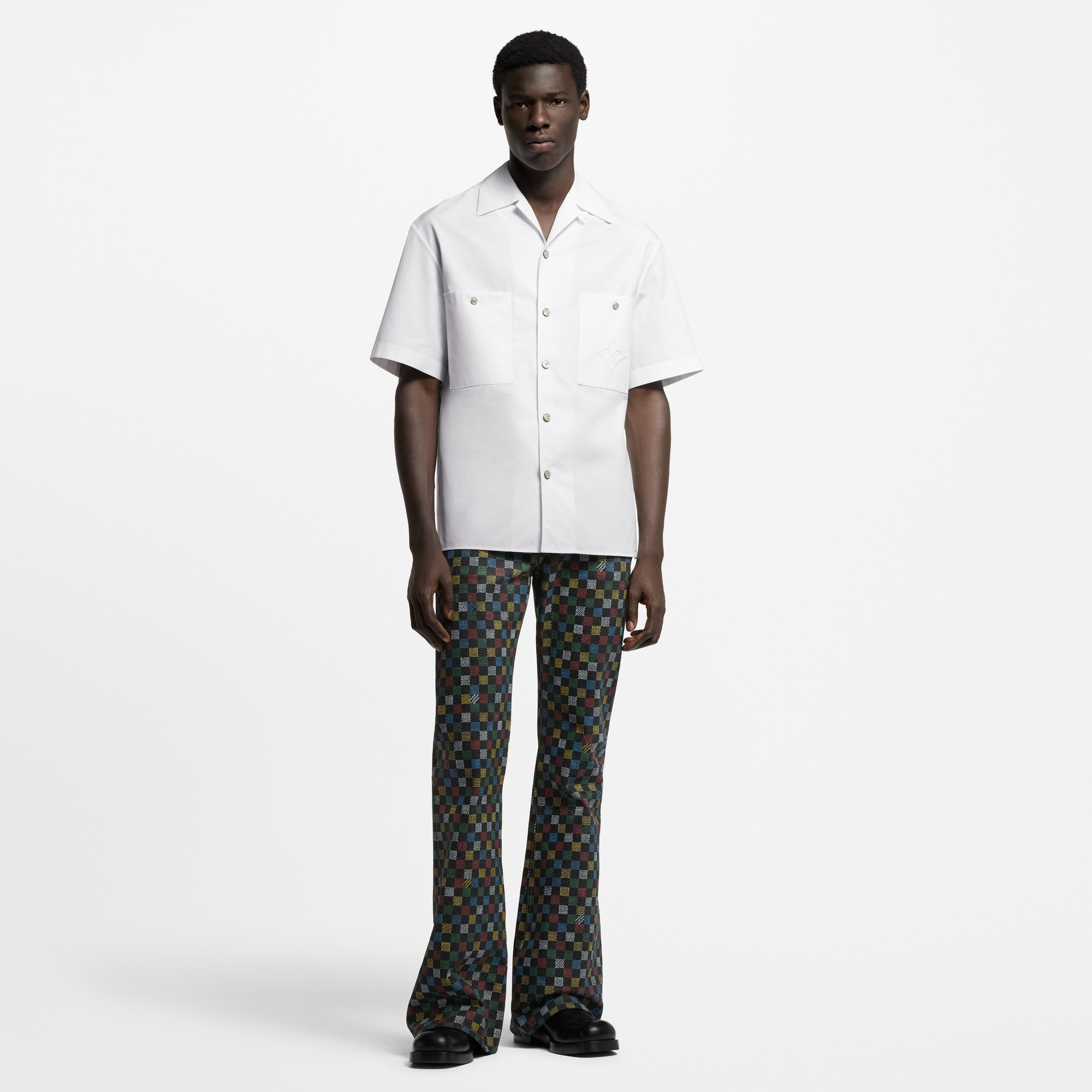 Men - Signature Short-Sleeved Cotton Shirt  Men Ready-to-Wear Shirts | LOUIS VUITTON (Product zoom)