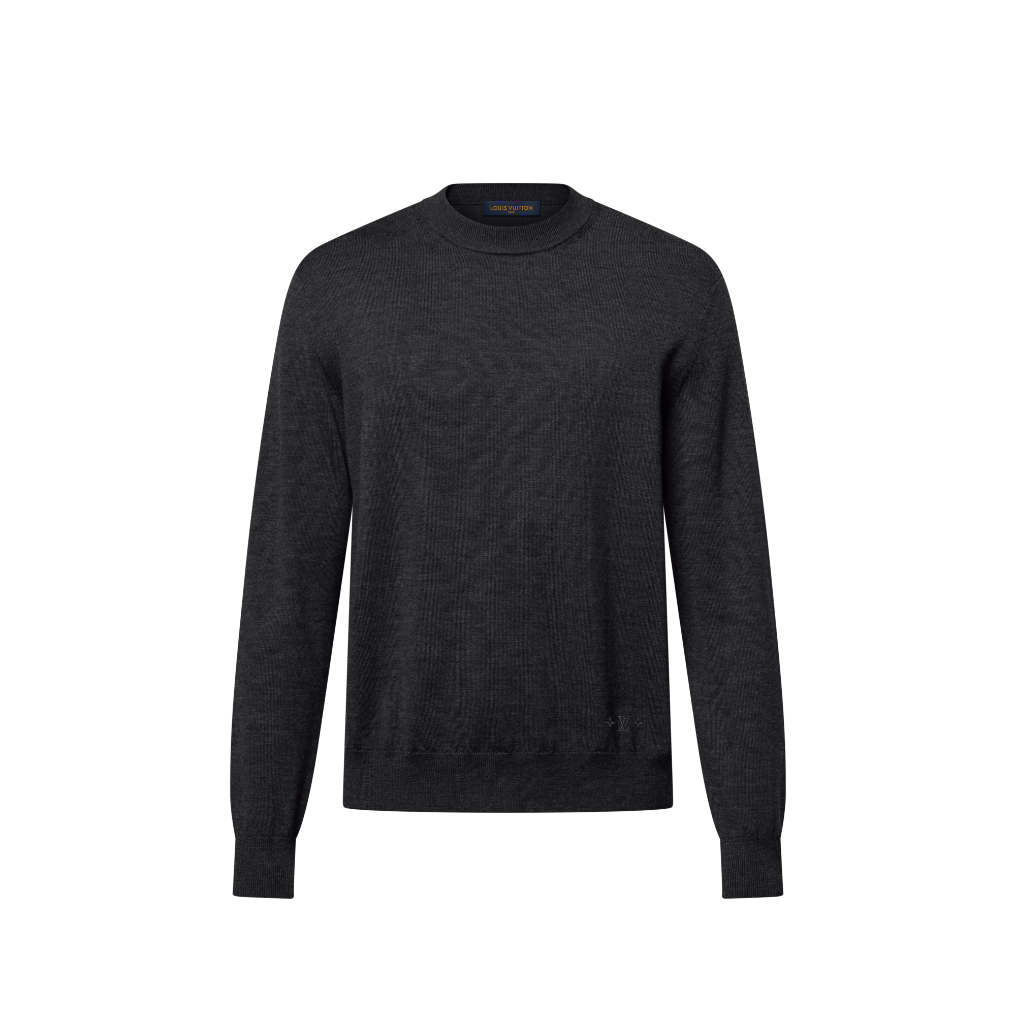 Men - Signature Wool-Silk Blend Long-Sleeved Crewneck  Men Ready-to-Wear All Ready-to-Wear | LOUIS VUITTON (Product zoom)