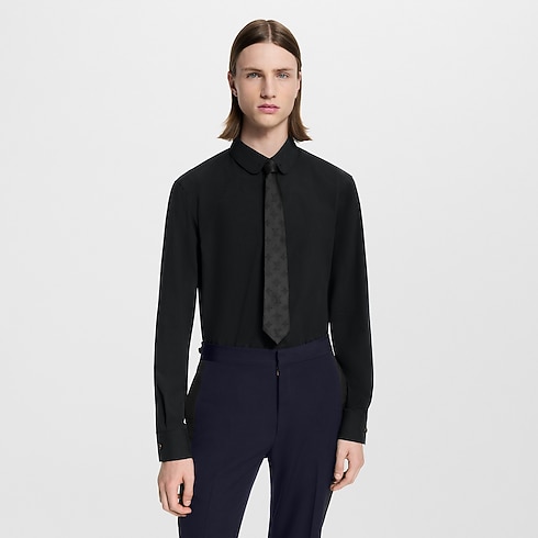 Men - Silk-Blend Evening Shirt Men Ready-to-Wear Shirts | LOUIS VUITTON (Product zoom)