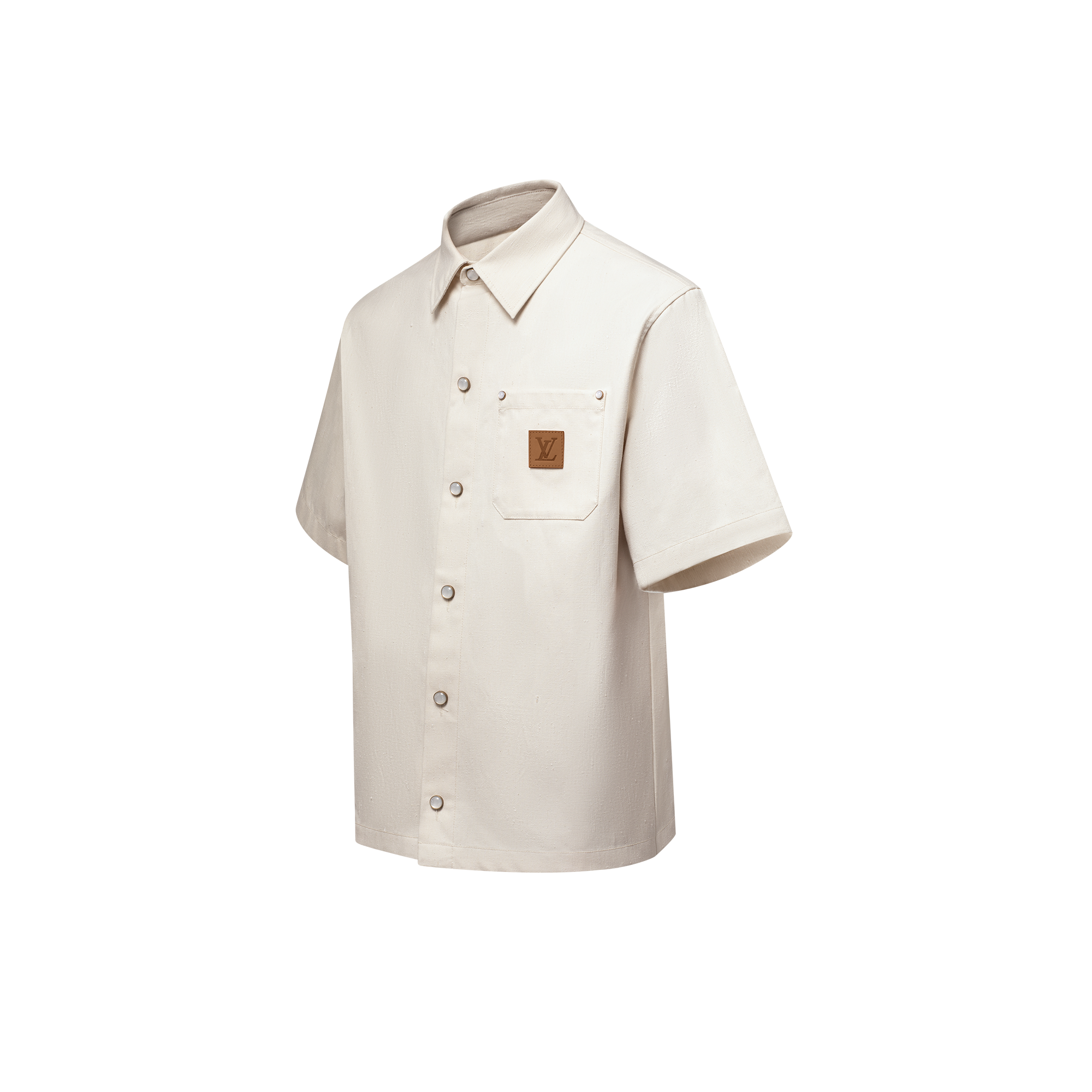 Men - Silk-Blend Short-Sleeved Shirt  Men Ready-to-Wear Shirts | LOUIS VUITTON (Product zoom)