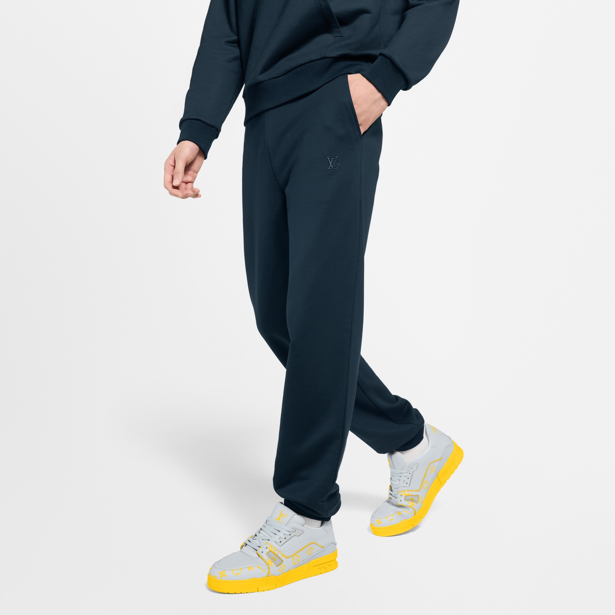 Men - Silk Blend Signature Track Trousers  Men Ready-to-Wear All Ready-to-Wear | LOUIS VUITTON (Product zoom)