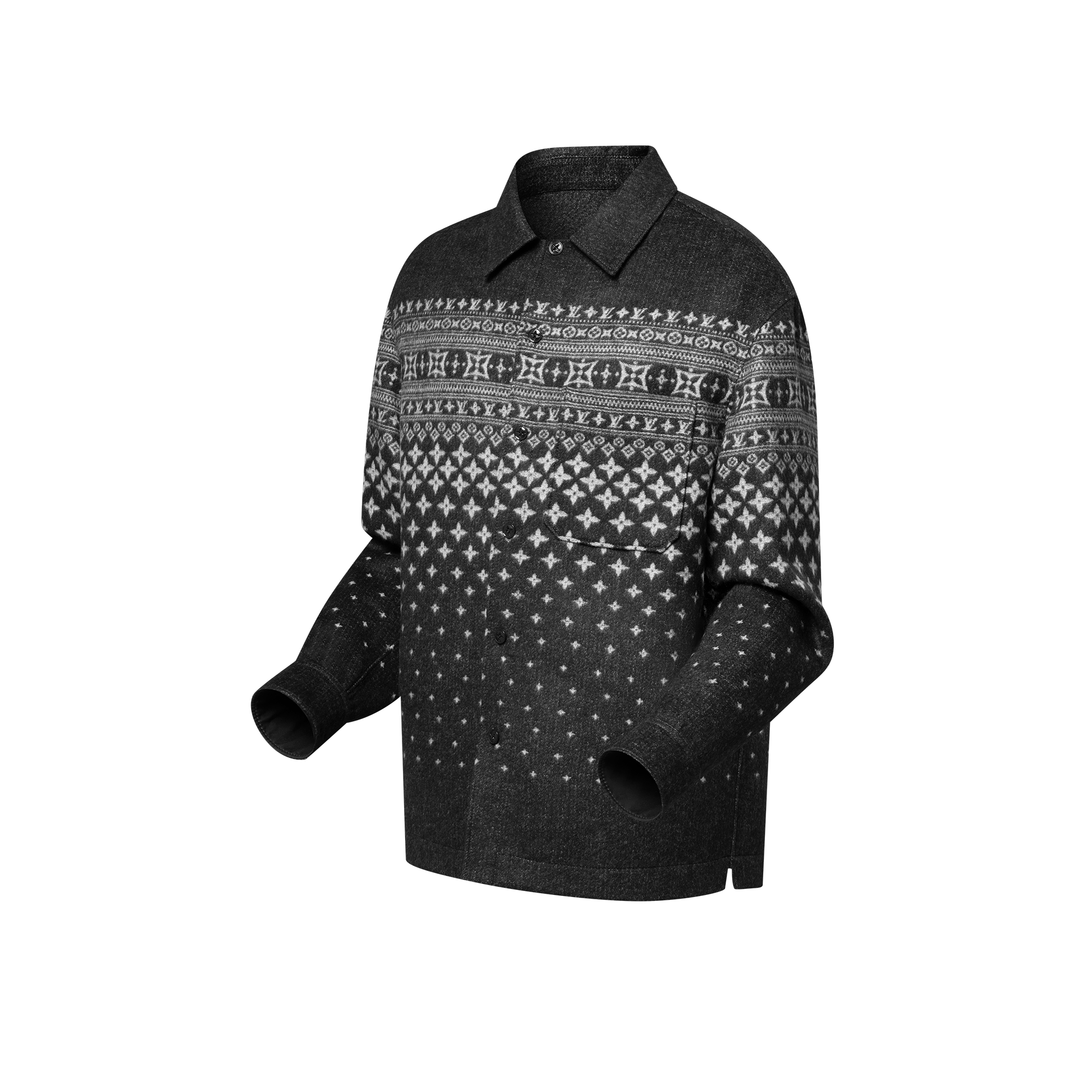 Men - Silk, Cashmere and Wool Blend Double-Face Jacquard Overshirt  Men Ready-to-Wear All Ready-to-Wear | LOUIS VUITTON (Product zoom)