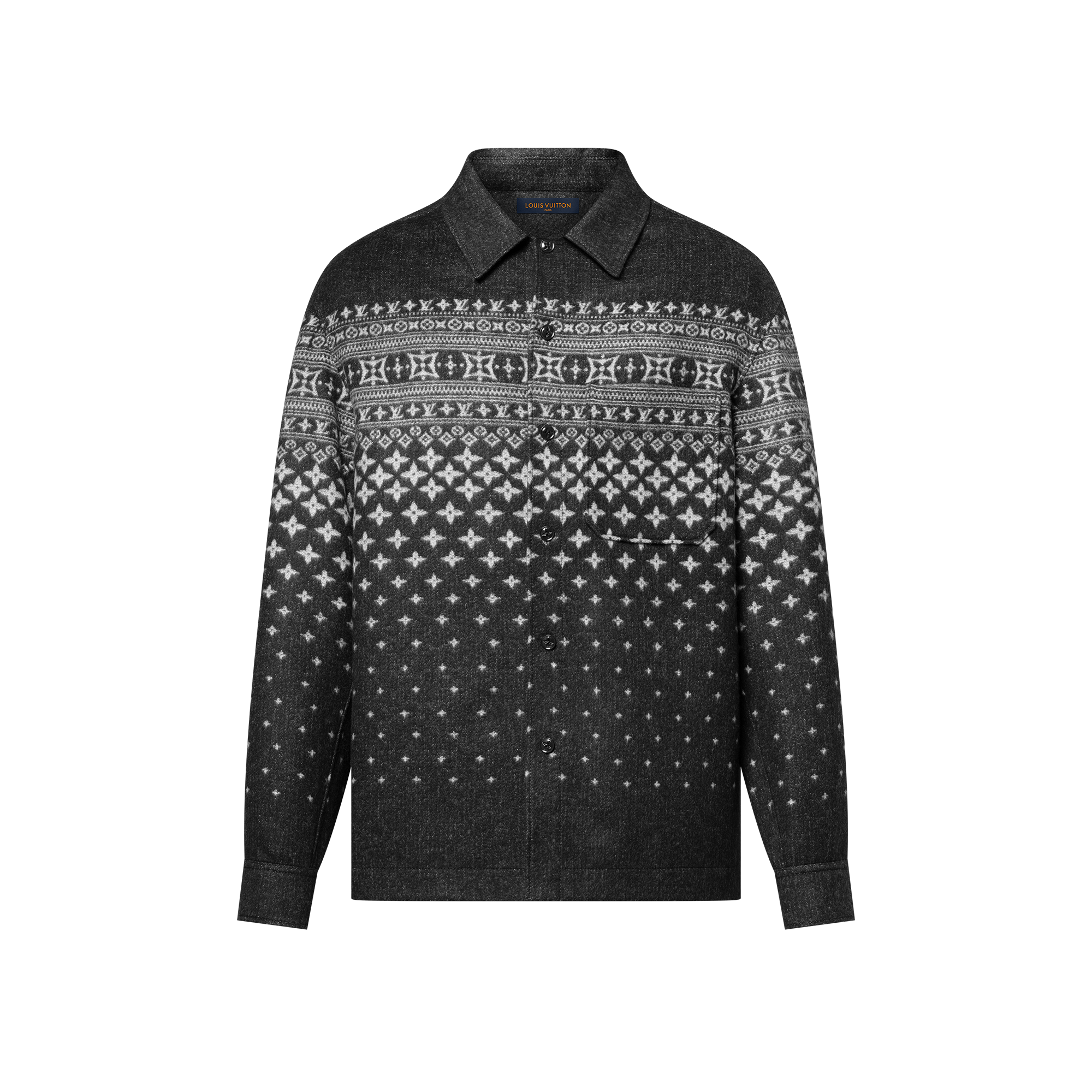 Men - Silk, Cashmere and Wool Blend Double-Face Jacquard Overshirt  Men Ready-to-Wear All Ready-to-Wear | LOUIS VUITTON (Product zoom)