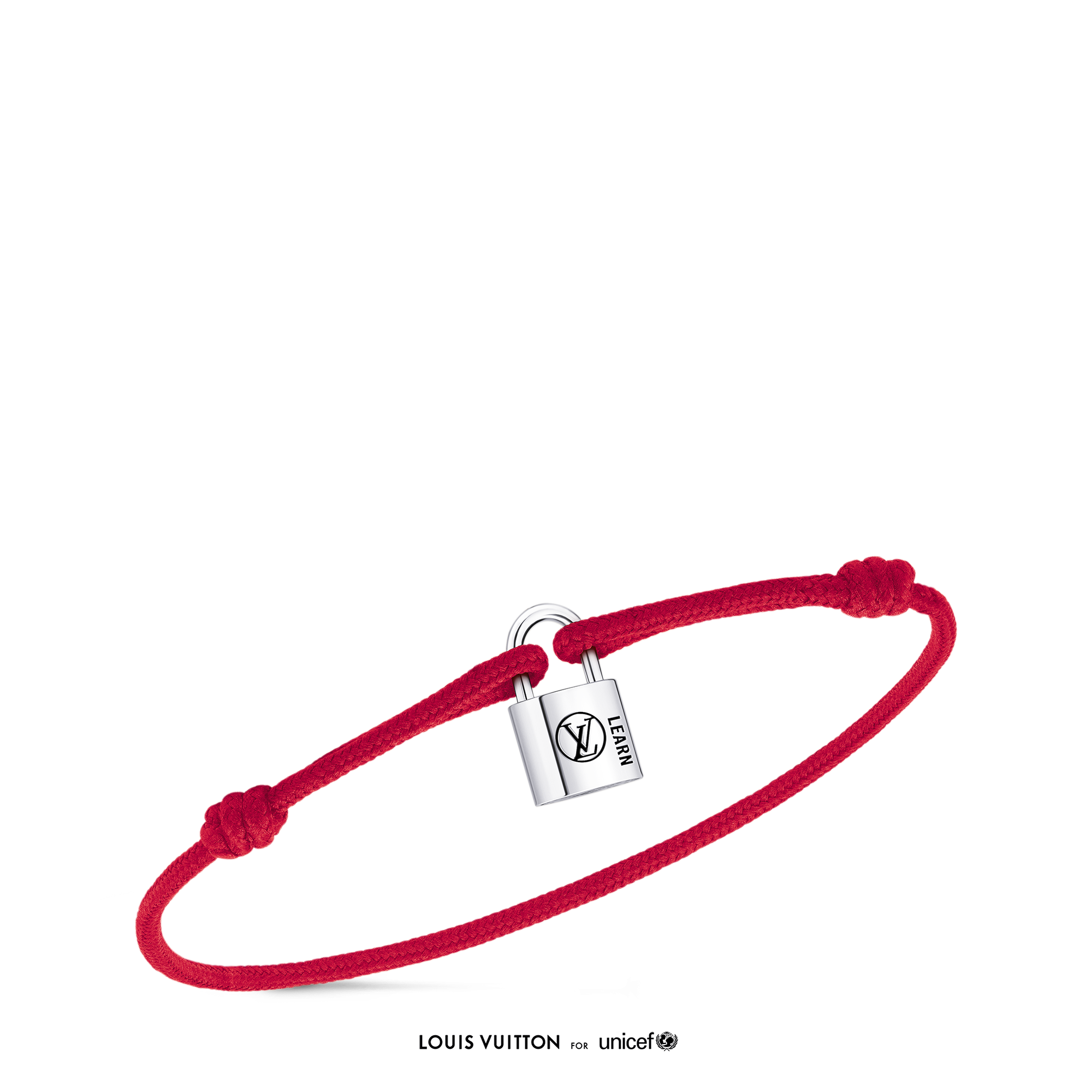 Jewellery - Silver Lockit Bracelet, Sterling Silver Black Lacquered and Red Polyester Cord  Jewellery Categories Bracelets | LOUIS VUITTON (Product zoom)