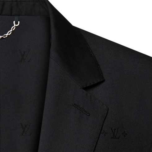 Men - Single-Breasted Jacquard Gaston Jacket Men Ready-to-Wear All Ready-to-Wear | LOUIS VUITTON (Product zoom)