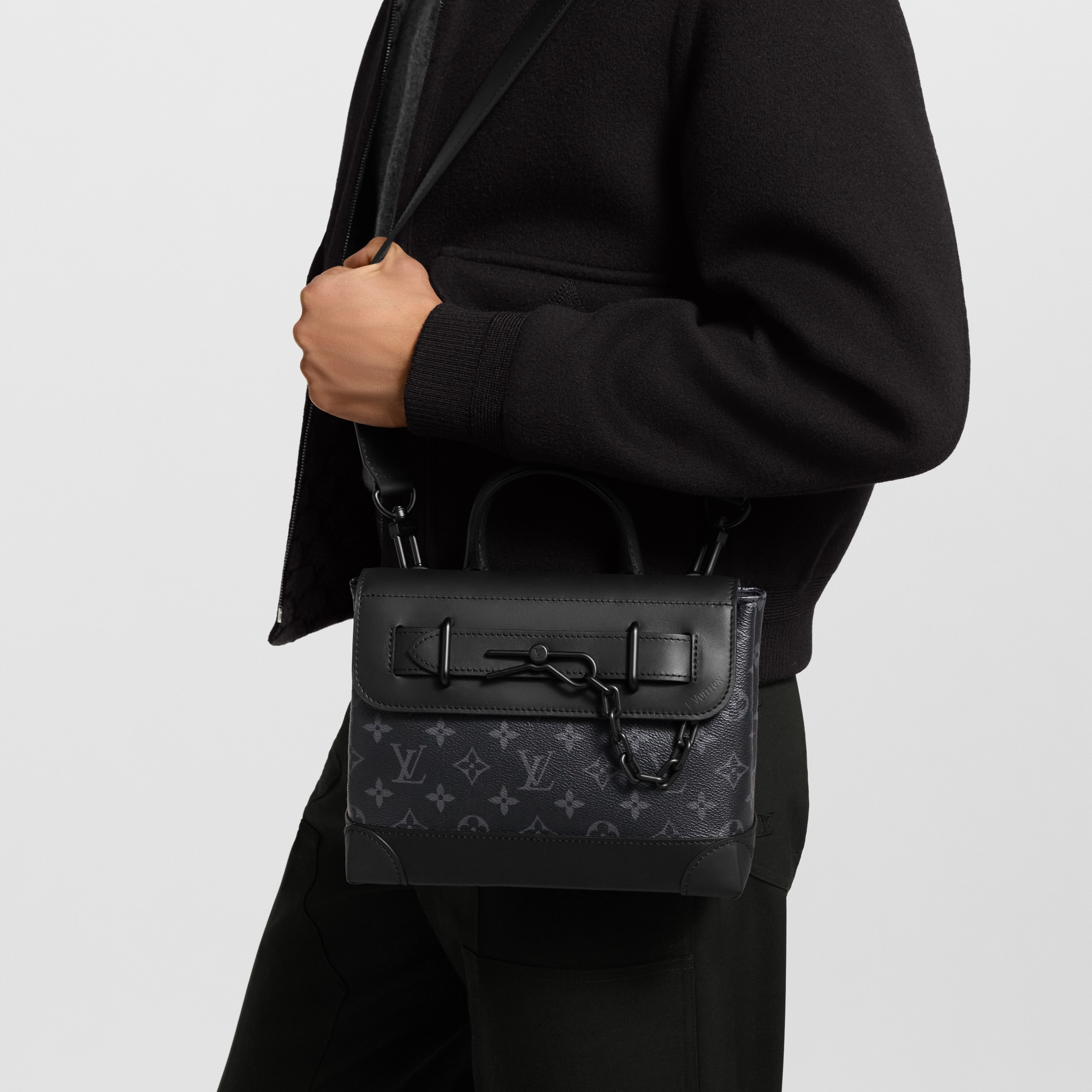 Men - Steamer PM Bag Monogram Eclipse Men Bags All Collections | LOUIS VUITTON (Product zoom)