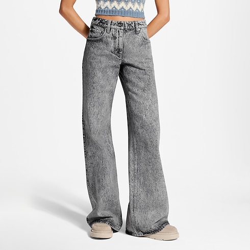 Women - Stonewashed Flare Jeans Women Ready-to-Wear Pants and Shorts | LOUIS VUITTON (Product zoom)