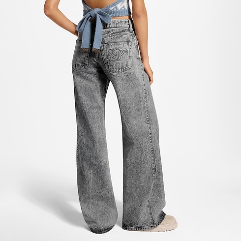 Women - Stonewashed Flare Jeans Women Ready-to-Wear Pants and Shorts | LOUIS VUITTON (Product zoom)