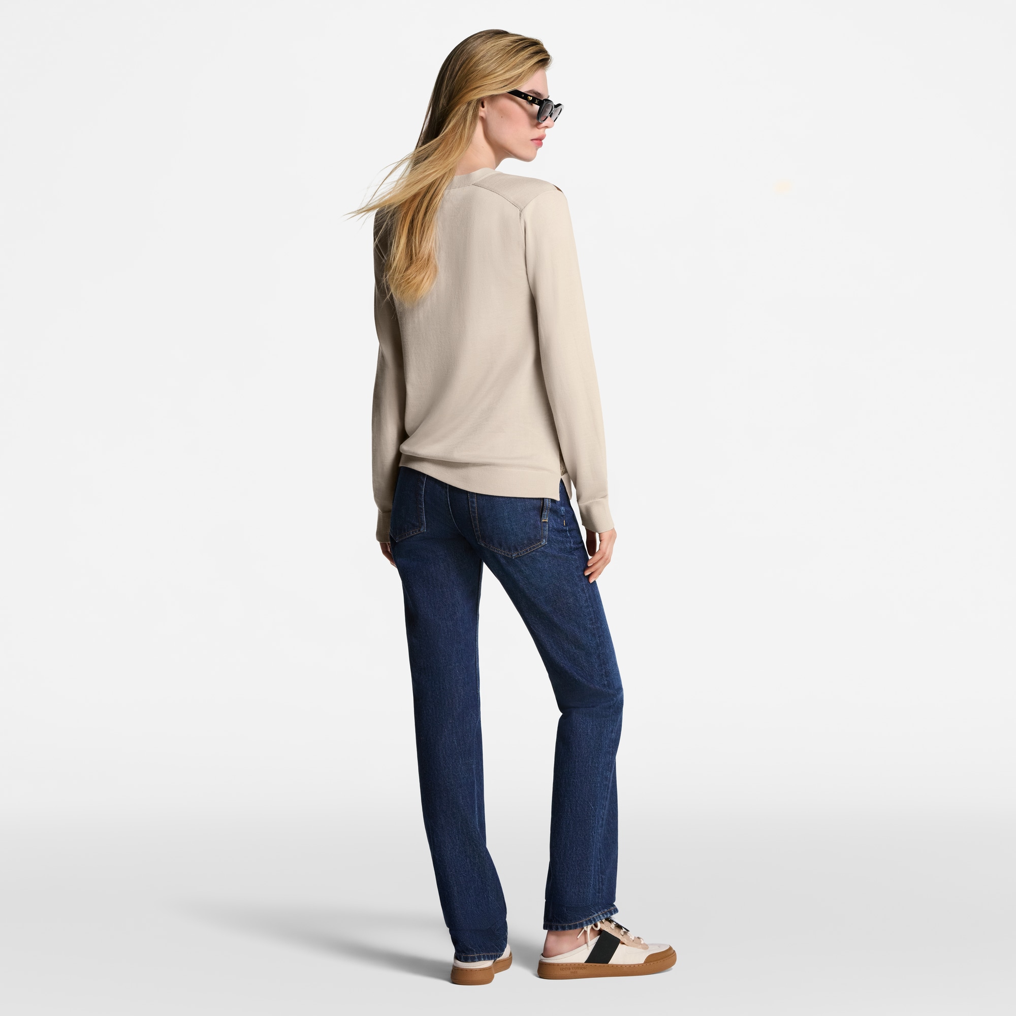 Women - Straight-Cut Washed Denim Jeans  Women Ready-to-Wear Trousers | LOUIS VUITTON (Product zoom)
