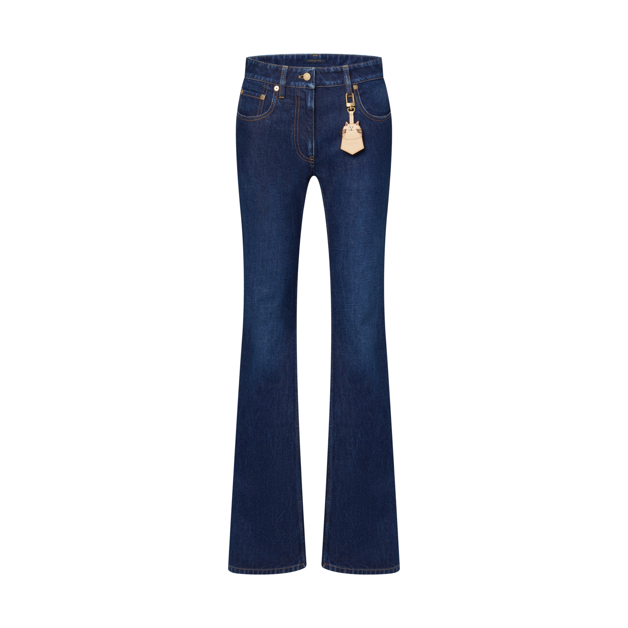 Women - Straight-Cut Washed Denim Jeans  Women Ready-to-Wear Trousers | LOUIS VUITTON (Product zoom)