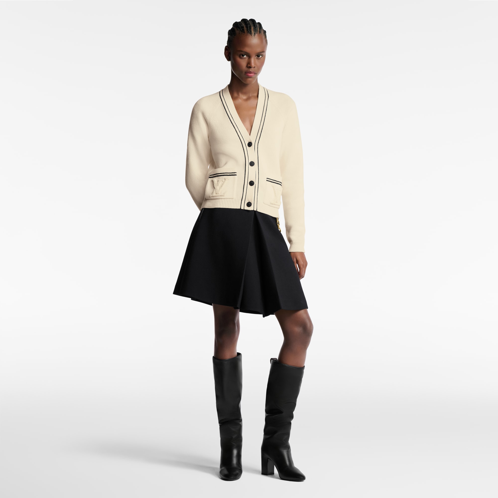 Women - Stripe Accent Cardigan  Women Ready-to-Wear Knitwear | LOUIS VUITTON (Product zoom)