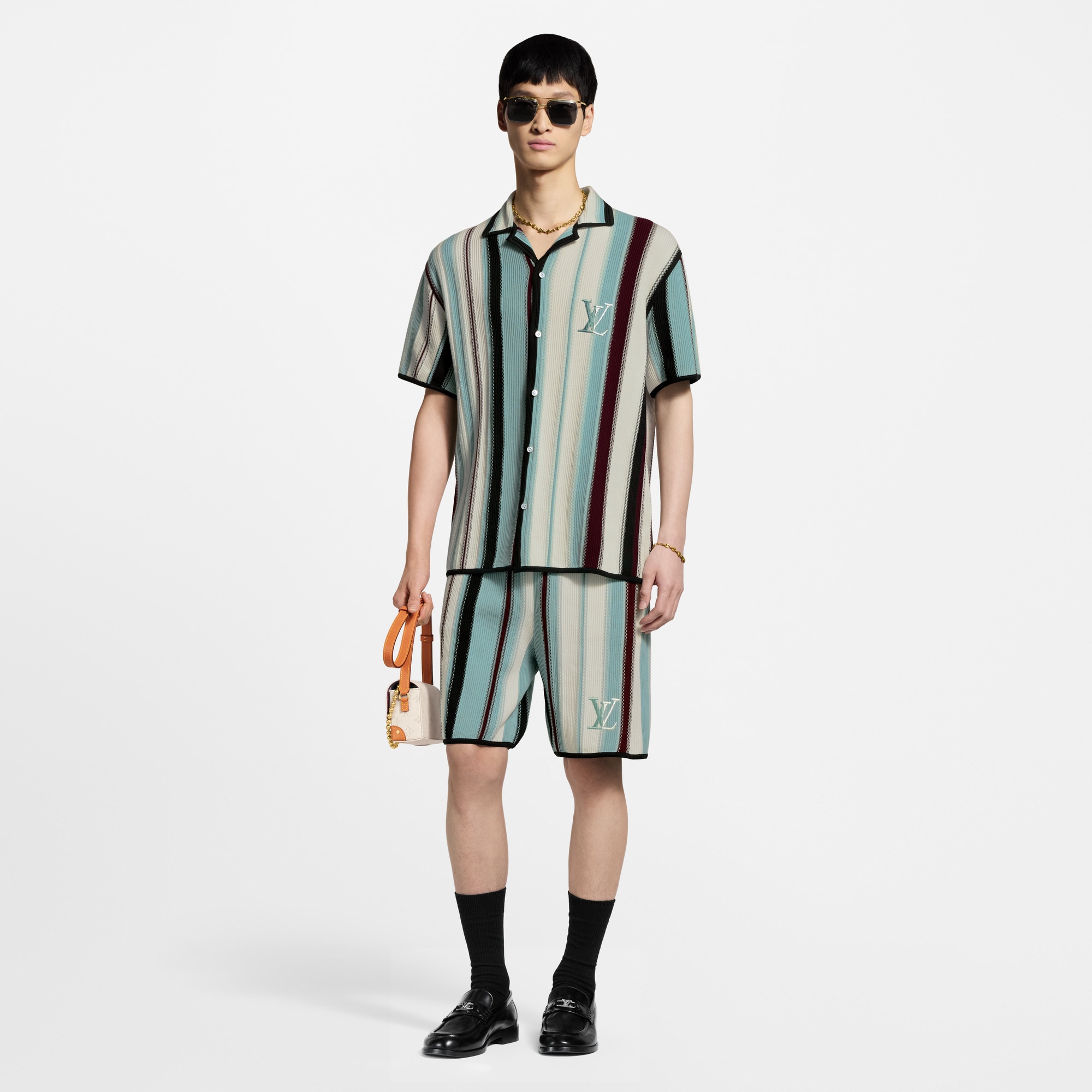 Men - Striped Crochet Shorts  Men Ready-to-Wear All Ready-to-Wear | LOUIS VUITTON (Product zoom)