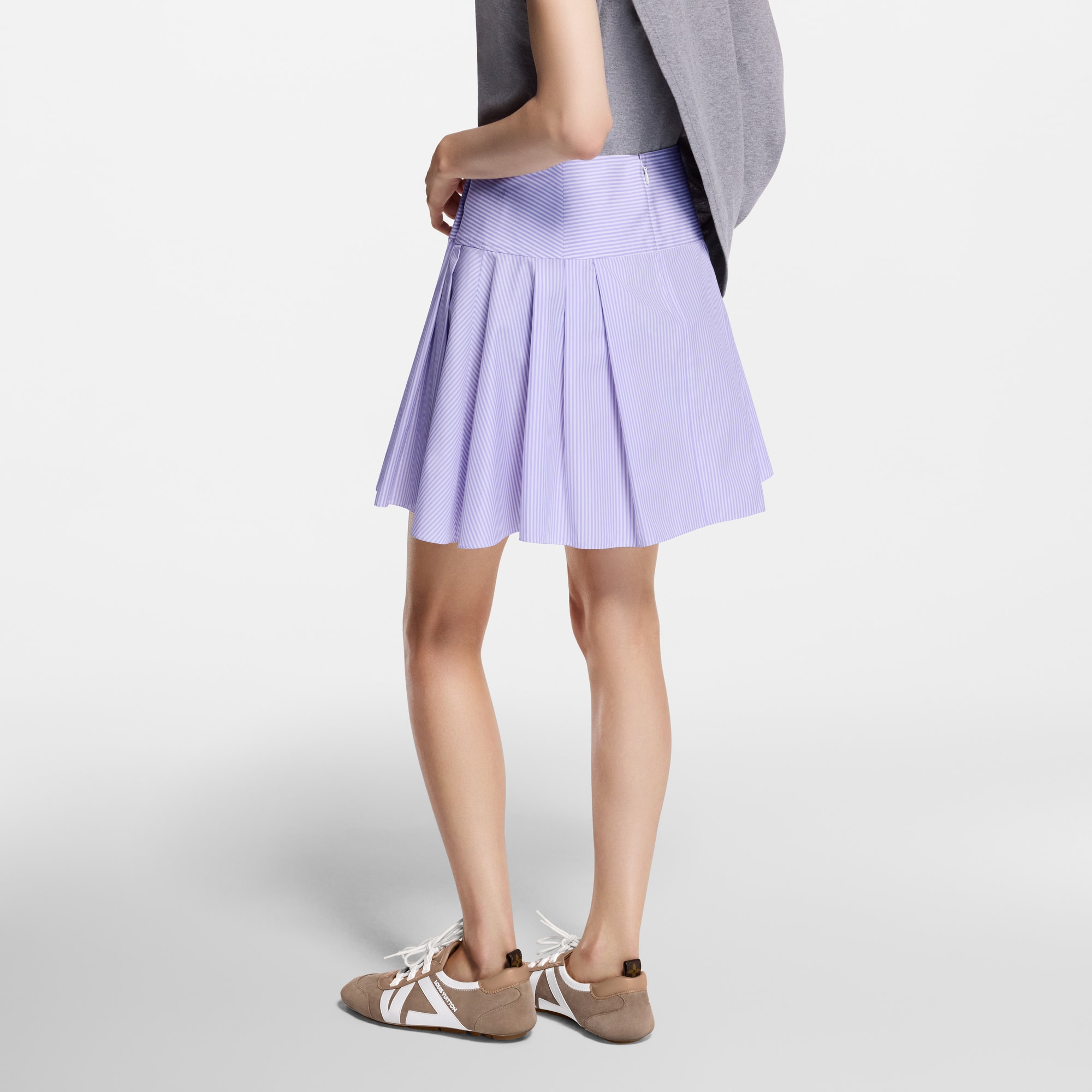 Women - Striped Hammered Button Skirt  Women Ready-to-Wear Skirts and Shorts | LOUIS VUITTON (Product zoom)